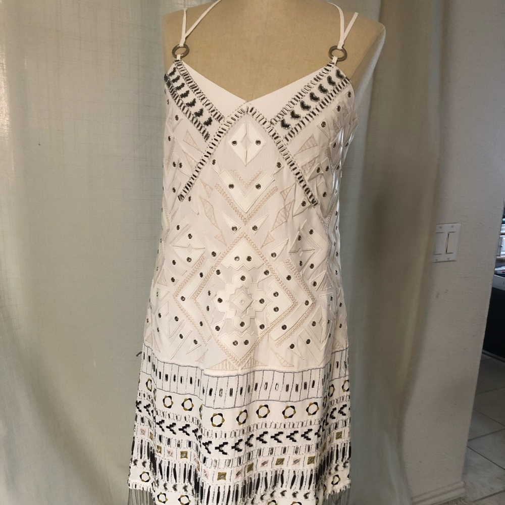French Connection Cerro Beading Stud strappy dress